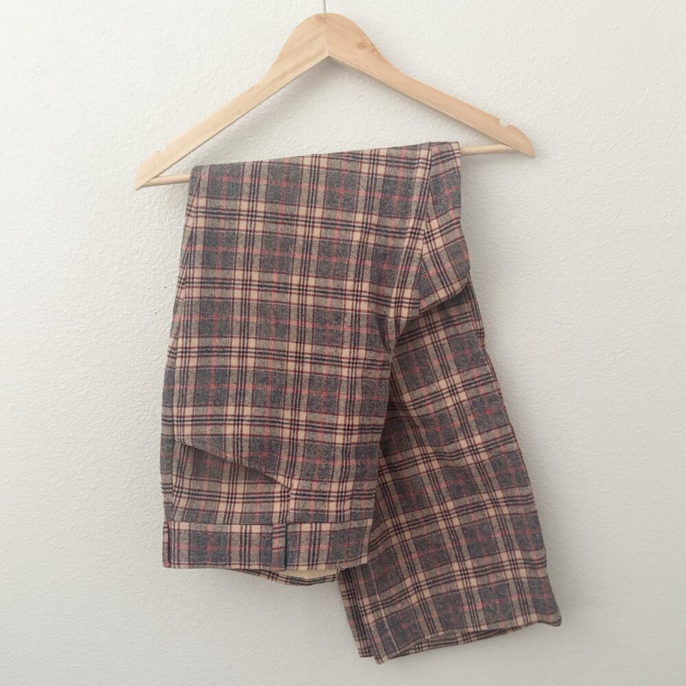 PENDLETON | Tan Orange Navy Blue Plaid Trousers Pants Vintage Wool | Size 14